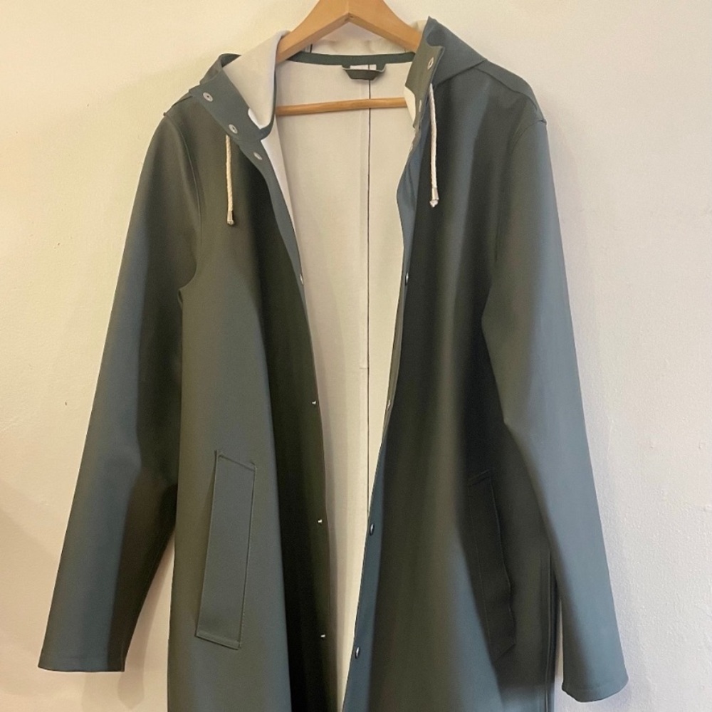 Sutterheim, Dark Green, Hooded Raincoat, Long